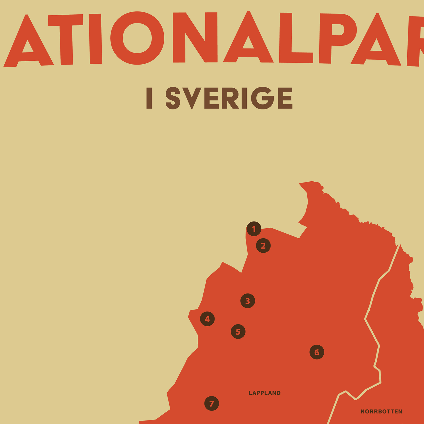 Sweden's 31 National Parks - Vintage style map posters