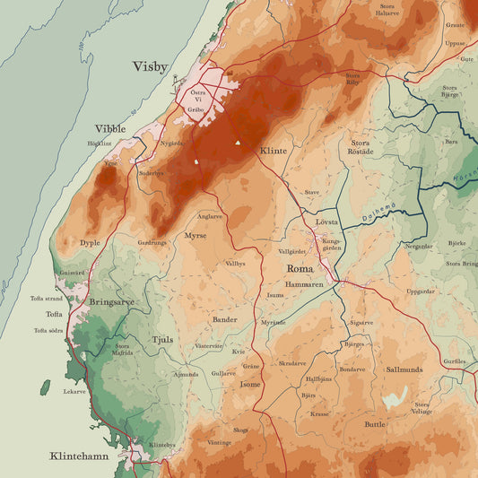 Poster Gotland – Topografisk karta