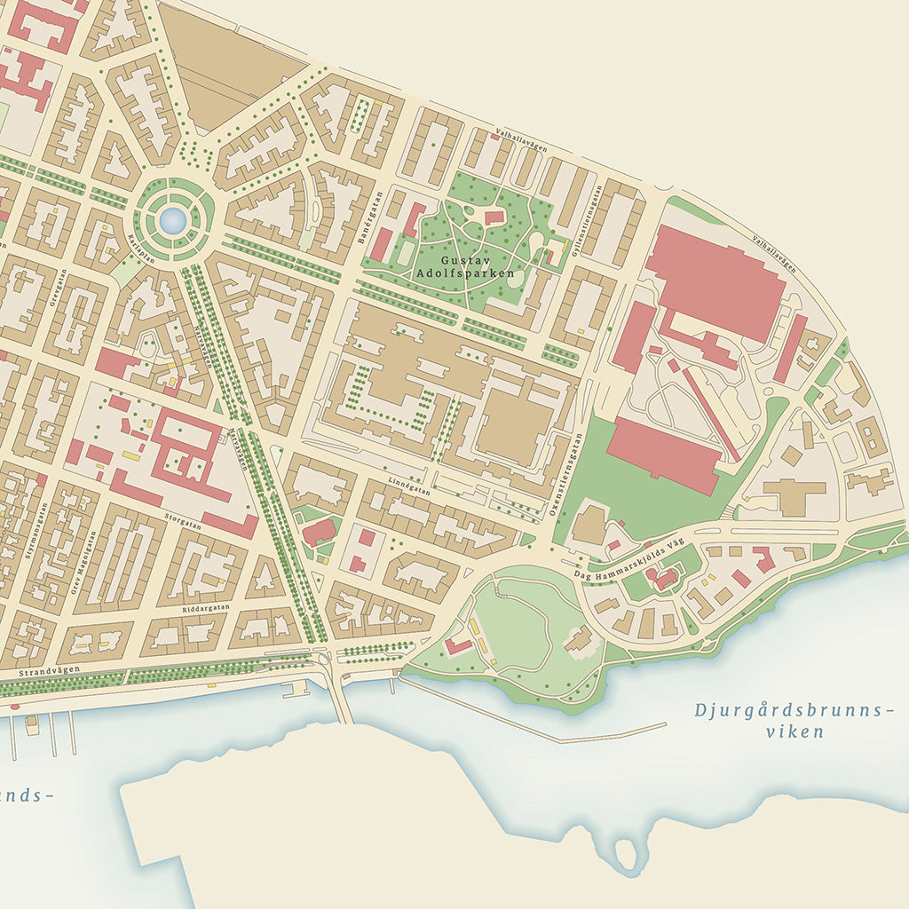 Norrmalm and Östermalm - detailed district map