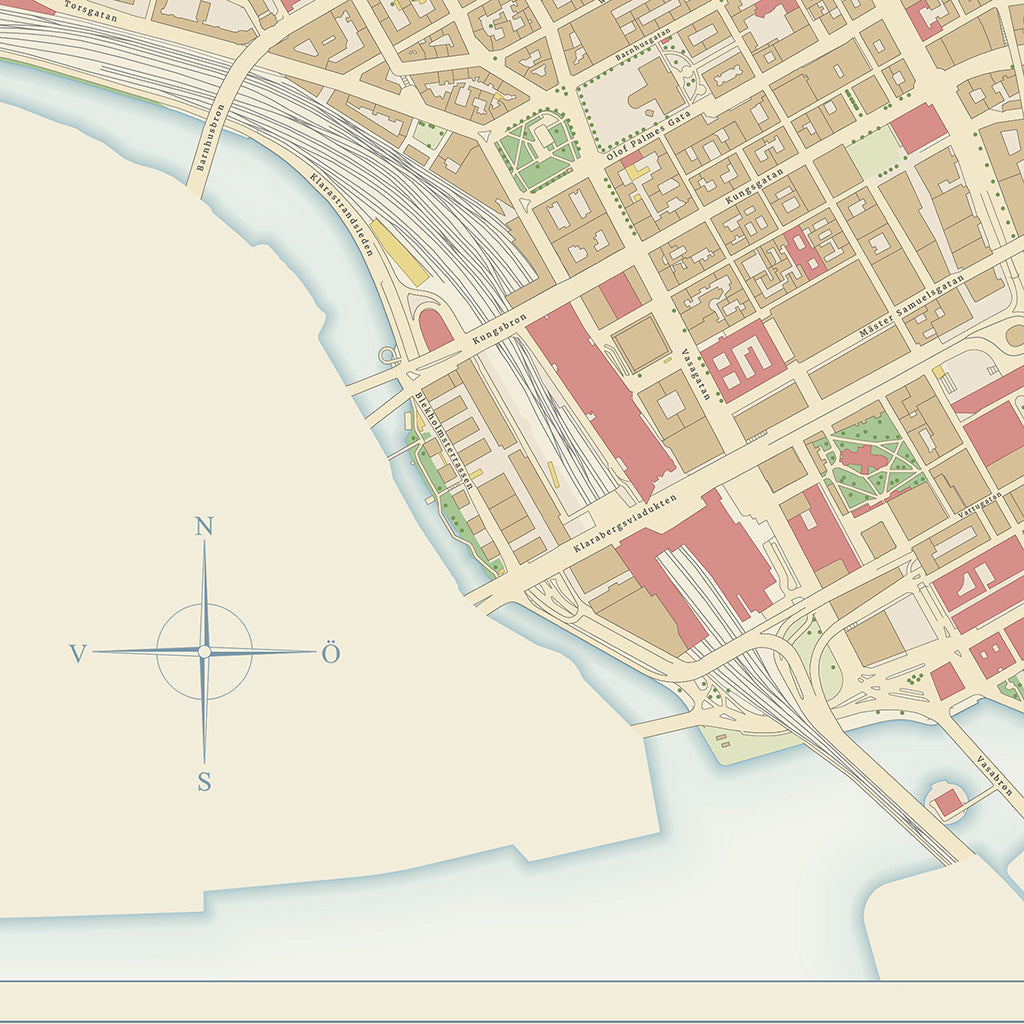 Norrmalm and Östermalm - detailed district map