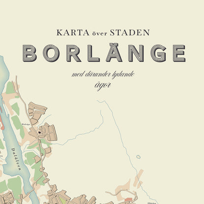 Borlänge - Vintage style map posters