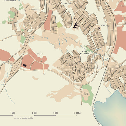Falun - Map poster in vintage style