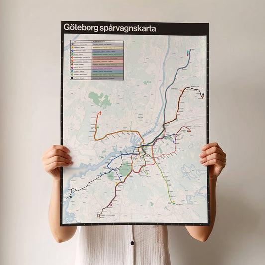 Göteborg spårvagnskarta - Poster