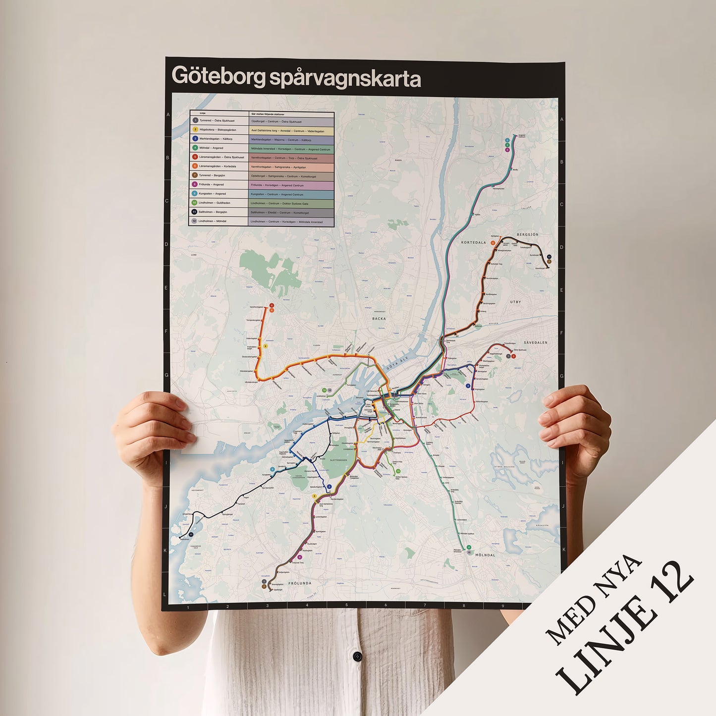 Göteborg spårvagnskarta - Poster