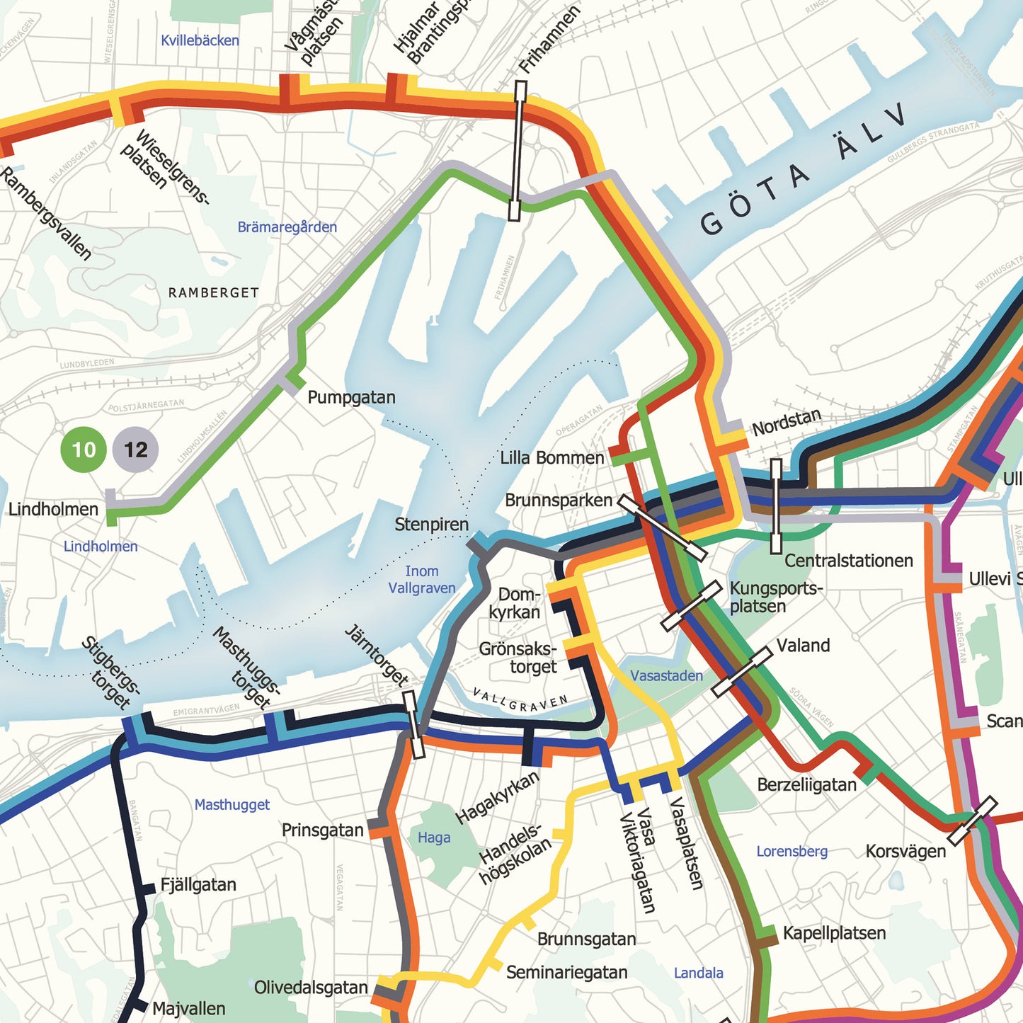 Göteborg spårvagnskarta - Poster