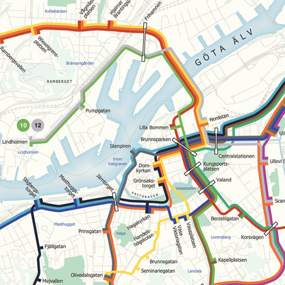 Göteborg spårvagnskarta - Poster