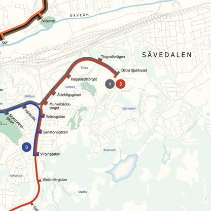 Göteborg spårvagnskarta - Poster