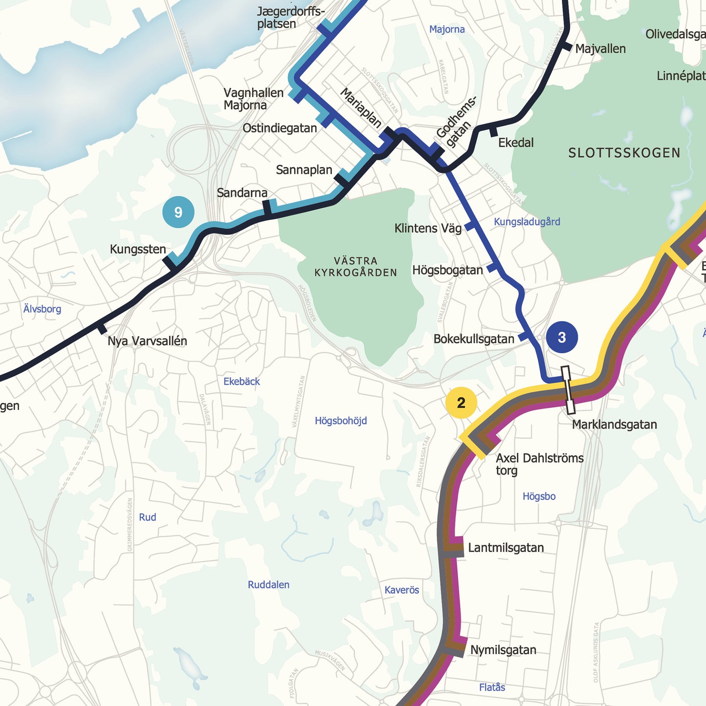 Göteborg spårvagnskarta - Poster