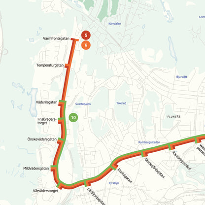 Gothenburg tram map - Poster