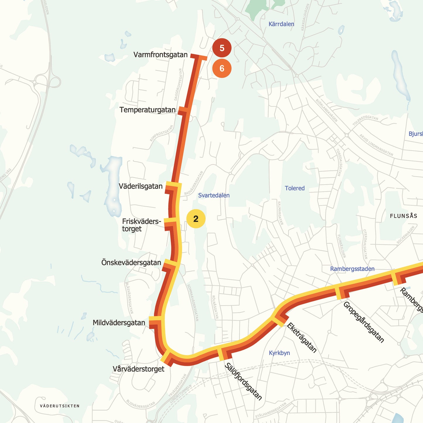 Göteborg spårvagnskarta - Poster