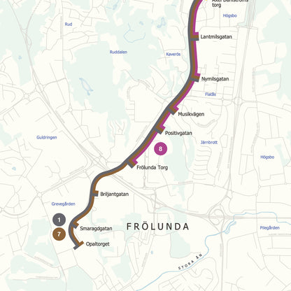 Gothenburg tram map - Poster