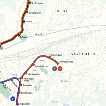 Gothenburg tram map - Poster