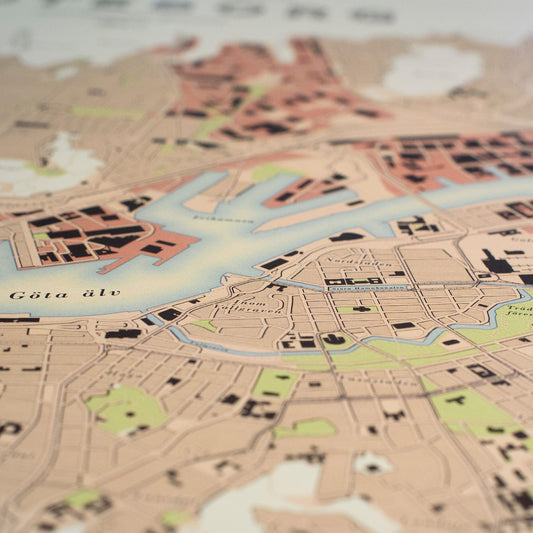 Göteborg - Kartposter i vintage-stil