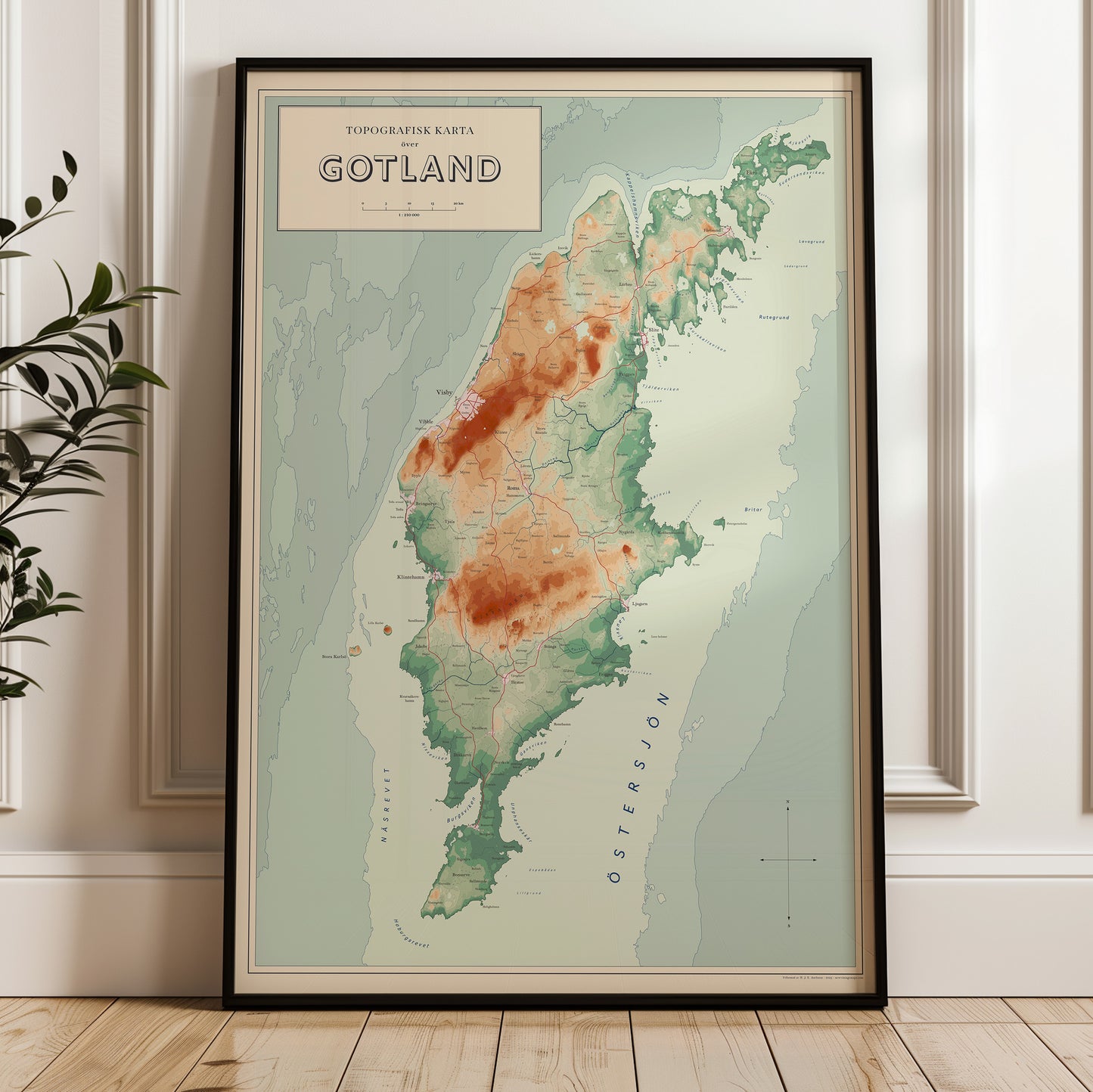 Poster Gotland – Topografisk karta