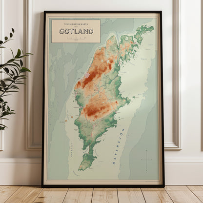 Poster Gotland – Topografisk karta