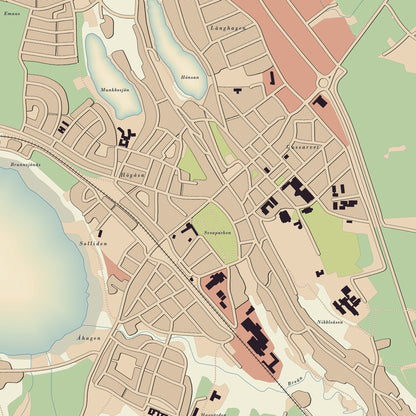 Hedemora - Vintage-style map posters