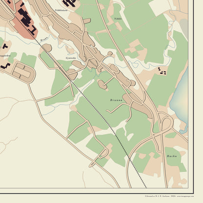 Hedemora - Vintage-style map posters