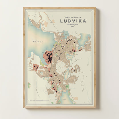 Ludvika - Map posters in vintage style