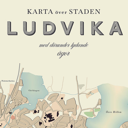 Ludvika - Map posters in vintage style