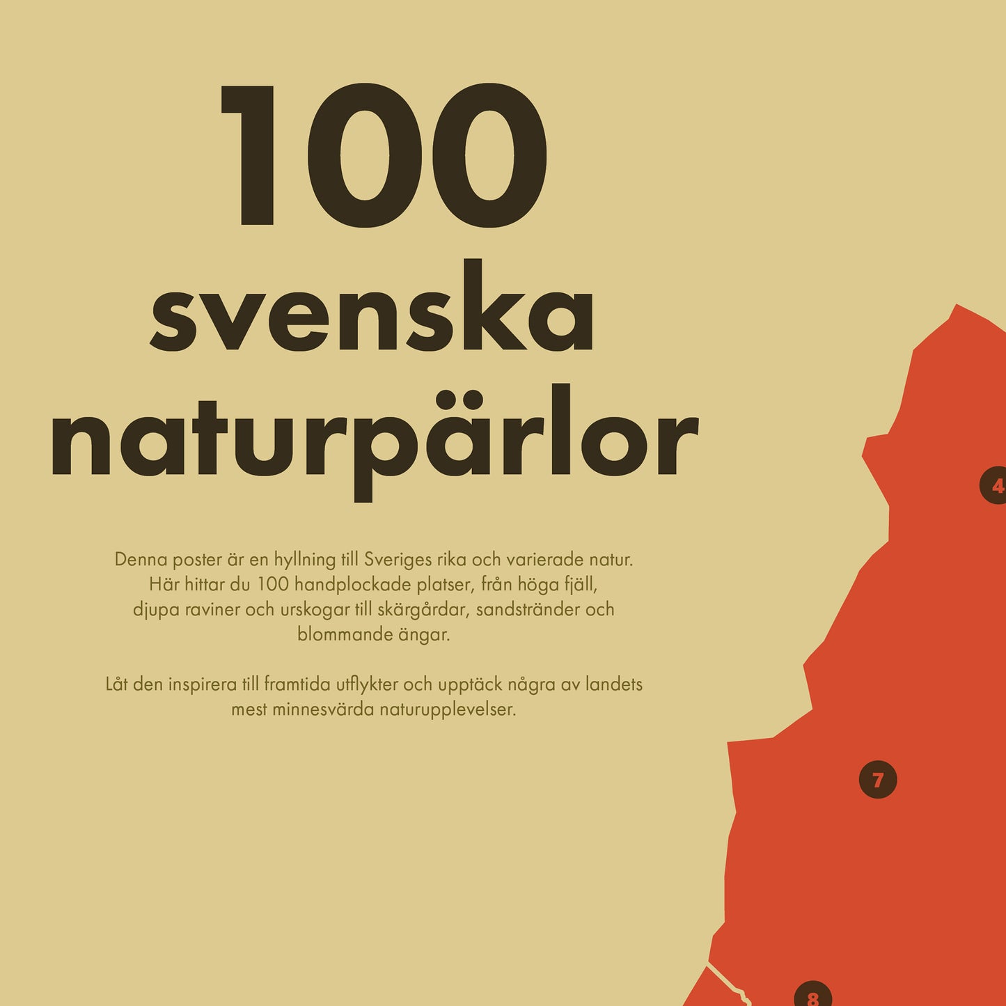 100 svenska naturpärlor - bucketlist som kartposter