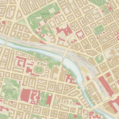 Stockholm - detailed map poster in vintage style