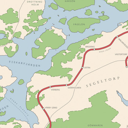 Stockholm Metro - Vintage Style Map Posters