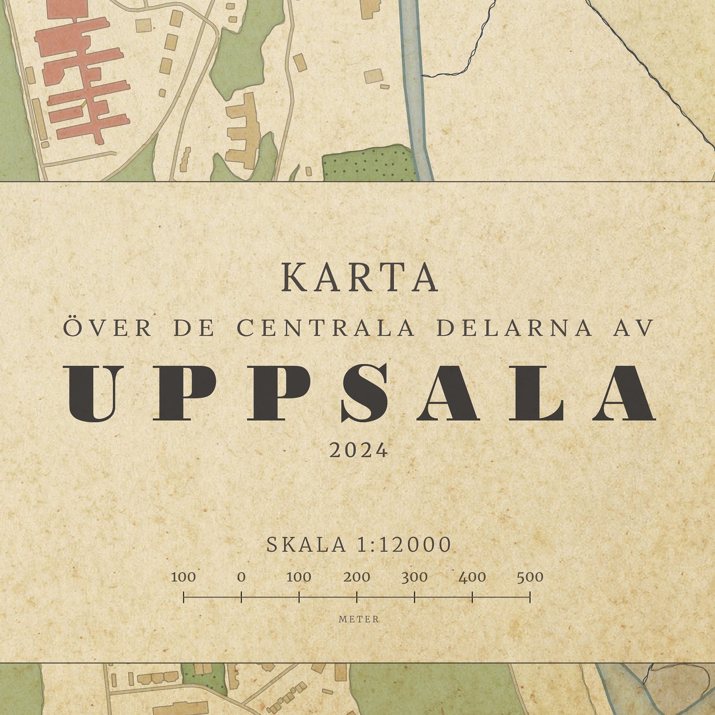 Uppsala Stadskarta Vintage 2024