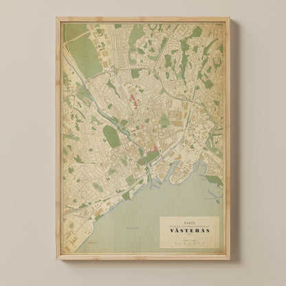 Västerås - Vintage style map posters