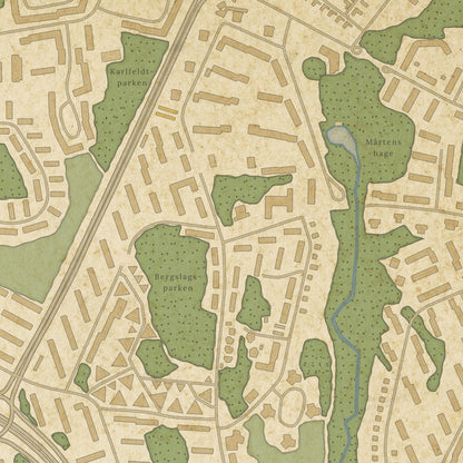 Västerås - Vintage style map posters